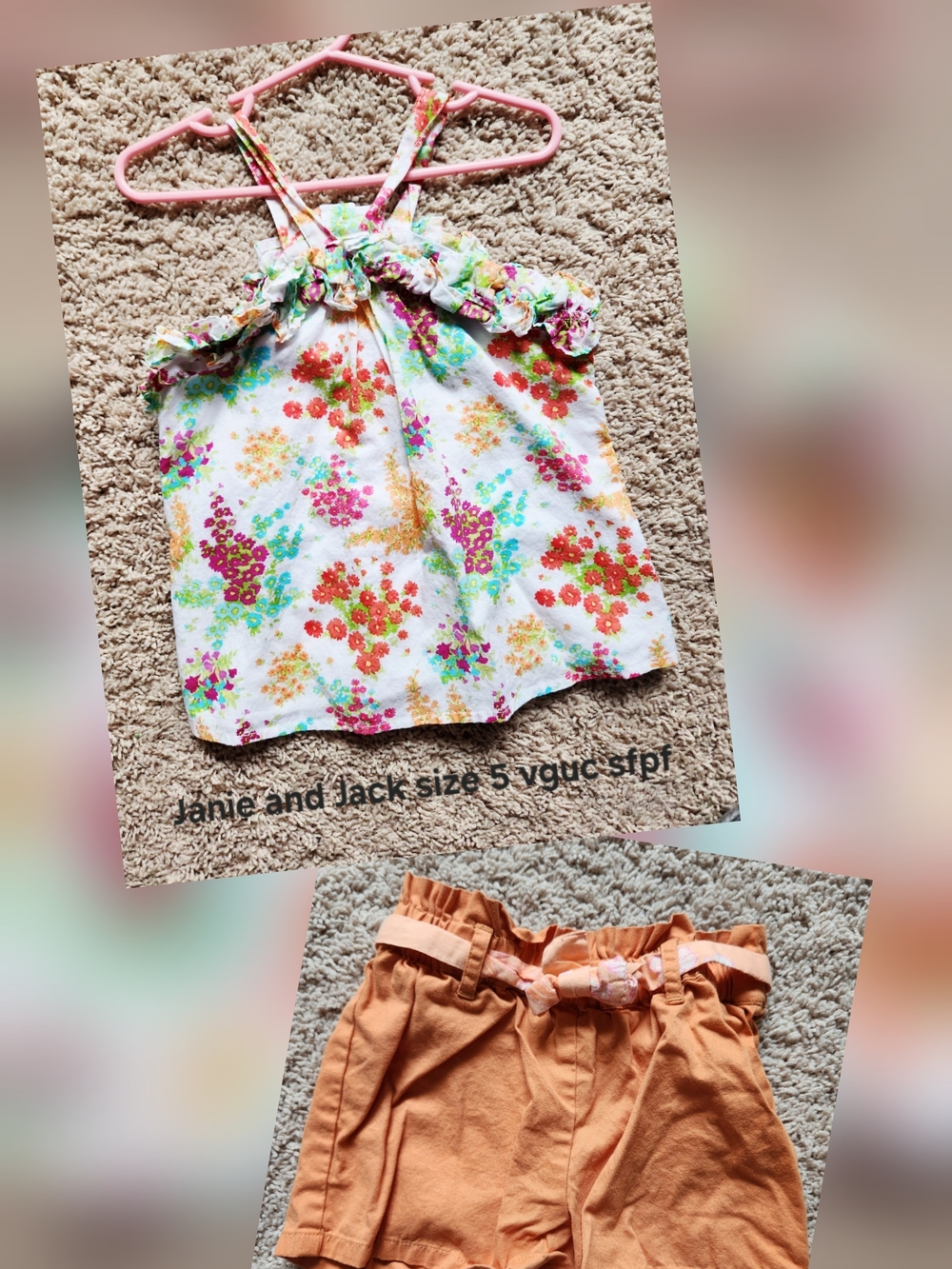Girls Floral Ruffle Tank Top & Tommy Bahama Shorts